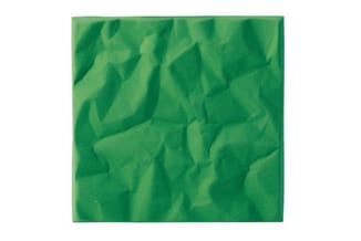 Groen akoestisch wandpaneel met gevouwen oppervlaktestructuur voor geluiddemping.