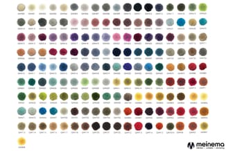 Kleurenpaletmonster met 200+ genummerde textielstalen in diverse tinten: neutraal, grijs, groen, blauw, rood, bruin en geel.