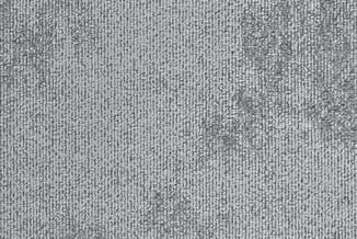 Grijze stofbekleding met fijne, verticale textuur en licht geweven patroon.