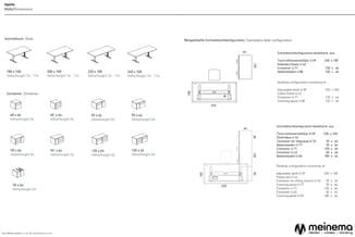 Upsite bureaublad en containermaatjes: schreibtische in 4 formaten (180-240cm), containers in verschillende afmetingen (60-12
