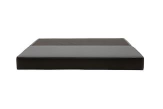 Zwart en grijs gelamineerd plateau, rechthoekig vormgegeven, mogelijk een werkblad of tafeltopper voor kantoormeubilair.