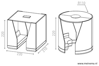 Twee dispensers voor papieren handdoeken: vierkante model (220x220x210mm) en cilindervormig model (R110, 220mm hoog) met tech